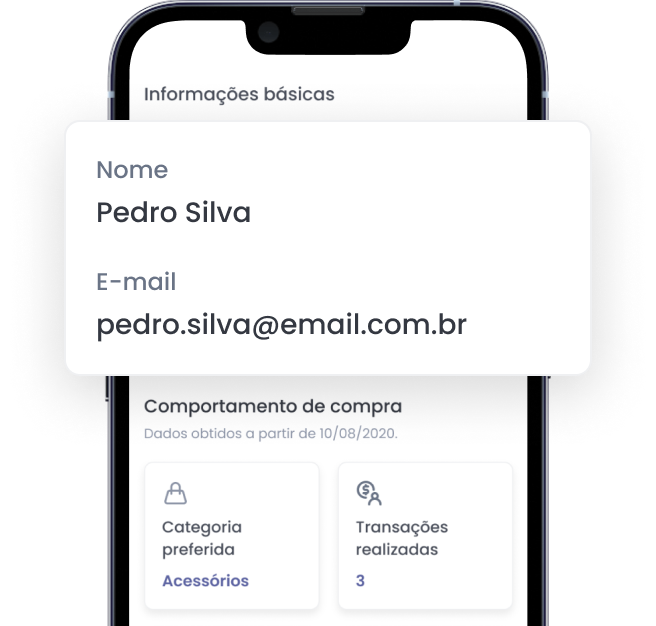 Ilustração da função de ficha do perfil do cliente do Dito Agenda